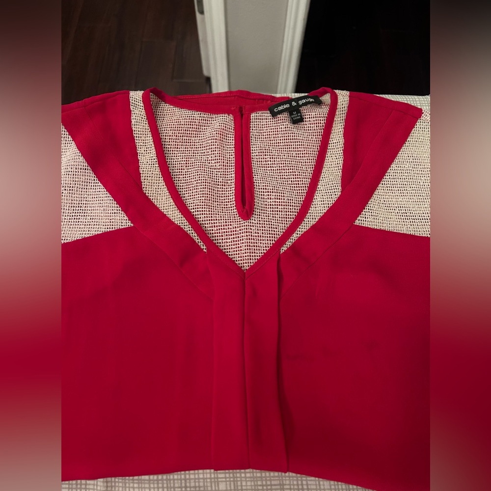 Cable & Gauge Bright Red Blouse